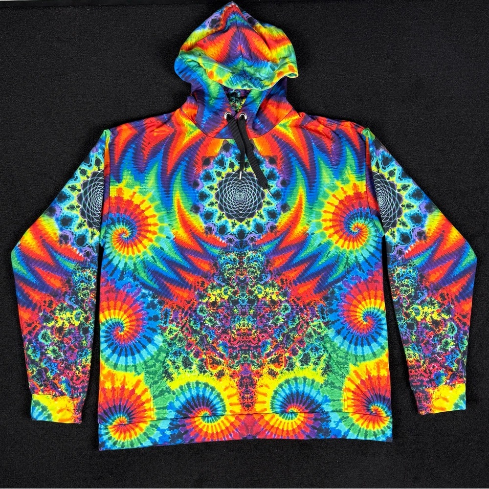 Dyes N’ Good Vibes PRINTED Tie Dye Hoodie | Liquid Visions | 2XL